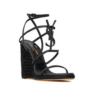 Saint Laurent Cassandra Wedge Sandals 37.5